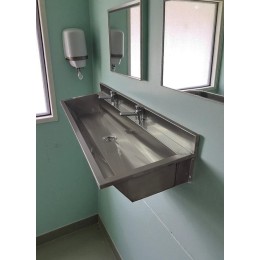 Lavatório Coletivo Com Bancada Para 2 Torneiras 1,00m - Construinox